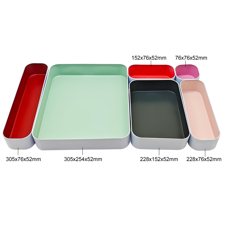 colorful metal storage boxes