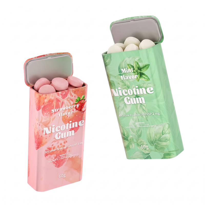 nicotine gum flip lid tin box