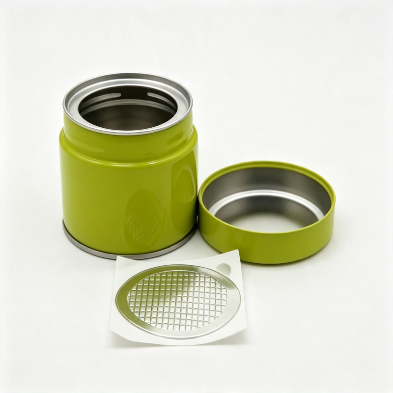 stick‑on foil matcha metal can