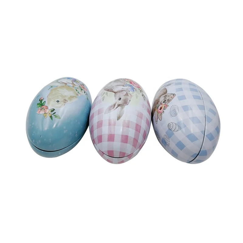 Creative easter egg shaped metal gift tin box (2)
