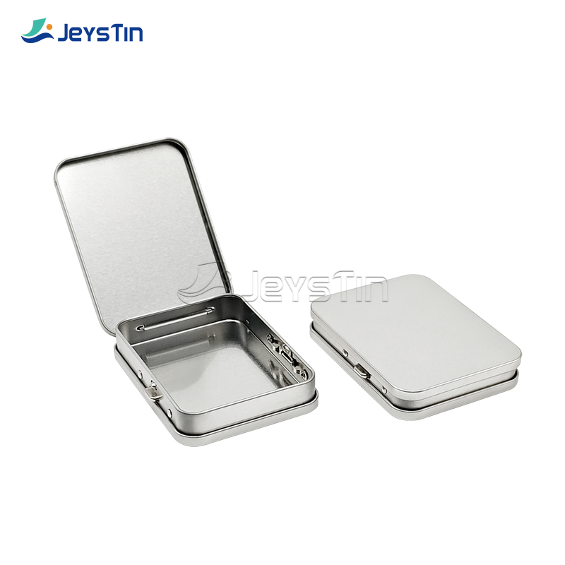 China Eco friendly silver metal storage tin with CR button ...