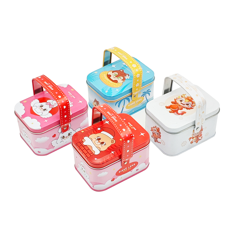 custom tin box with handle