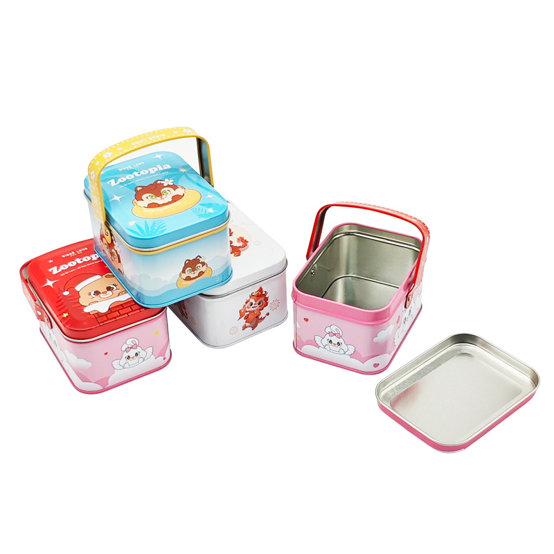 candy tin box with carry handle