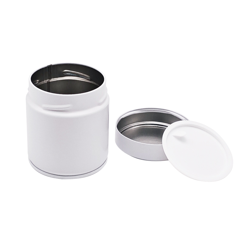 metal matcha jar with inner lid