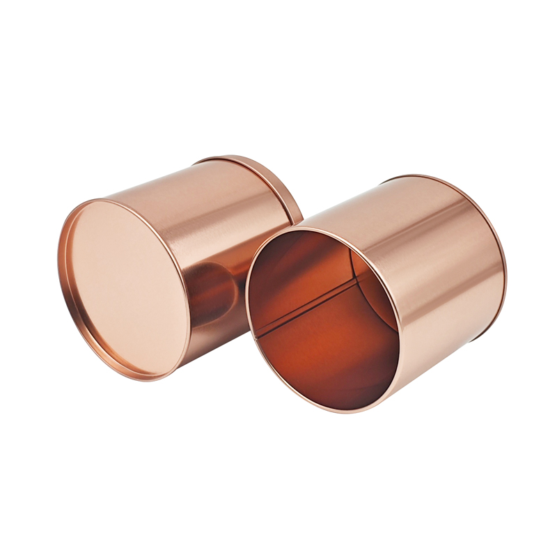 rose gold metal tea container