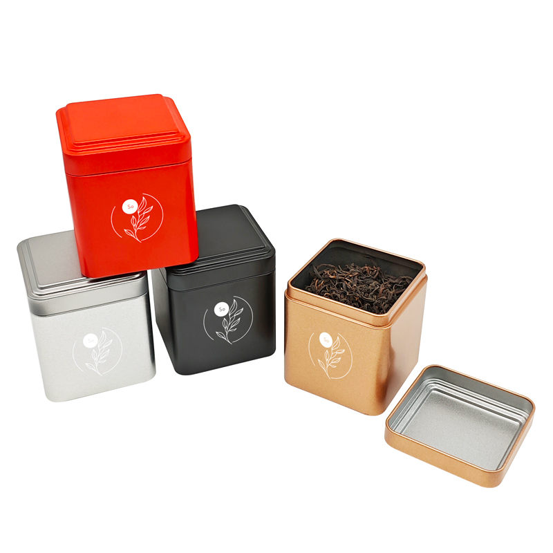 square metal tea tin factory