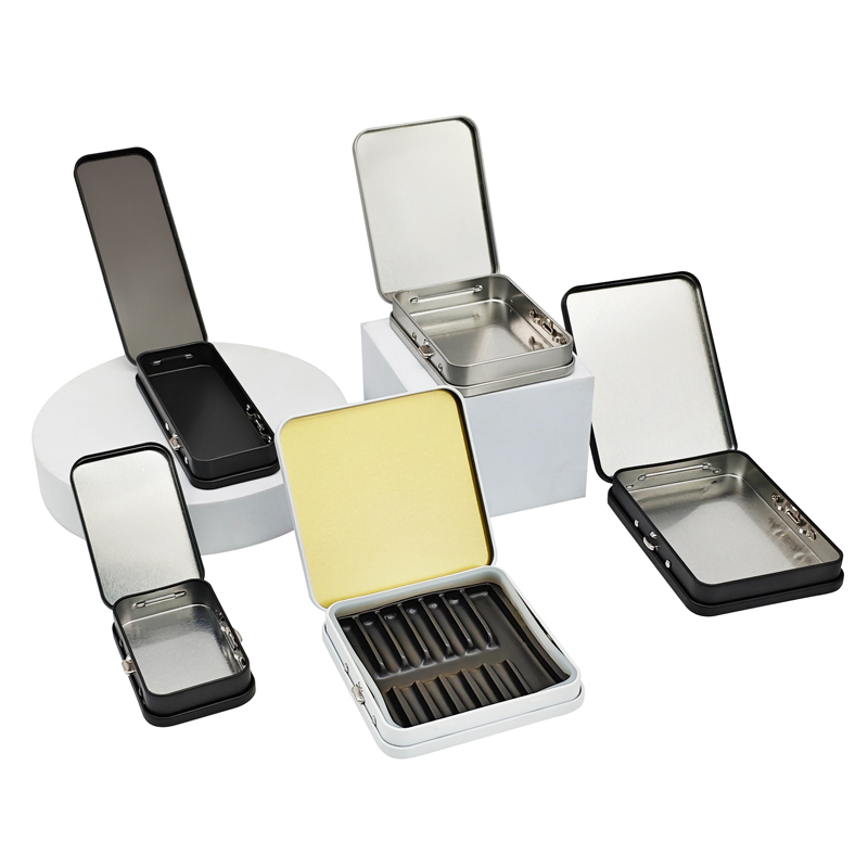 Metal hinged lid container