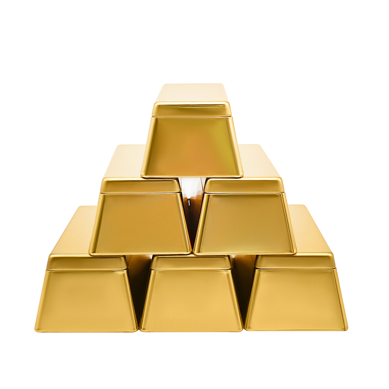 chinese new year gold bar tin box 