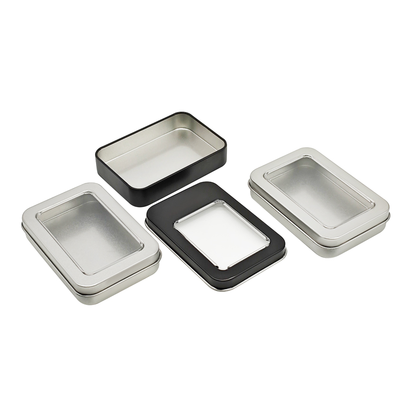 tin packaging with transparent window