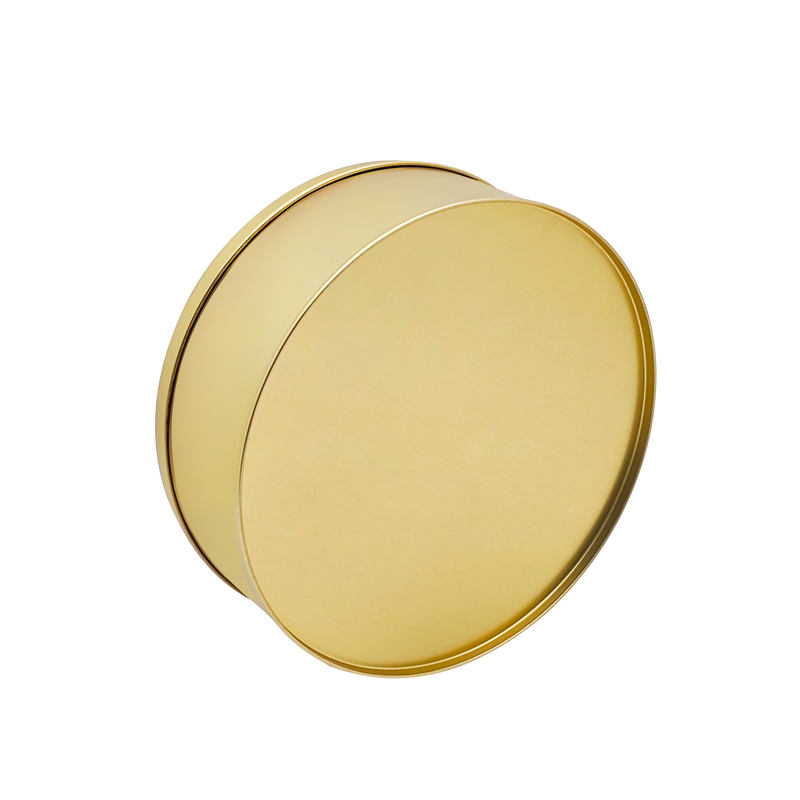 Round gold tin box