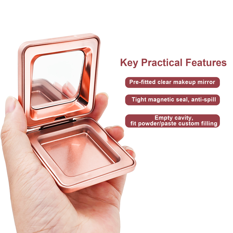magnetic metal makeup case