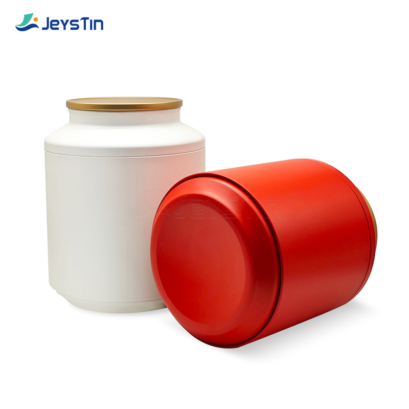 Luxury Round Tea Tin With Airtight Double Lid  (1)