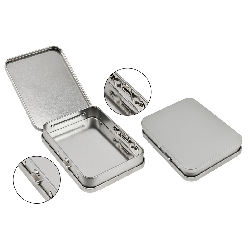 Dual button metal packaging tin