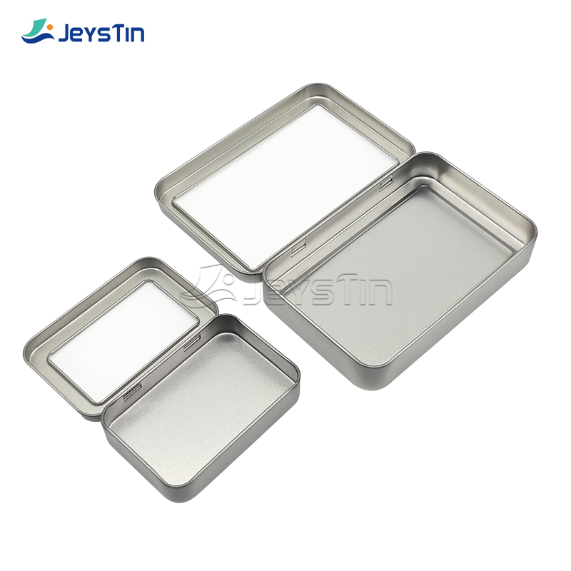 Rectangular hinged tin box with window (2)