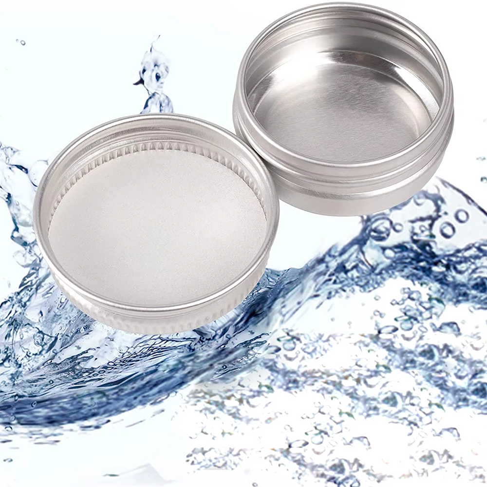 Small round sealable silver screw top aluminum jar (1)