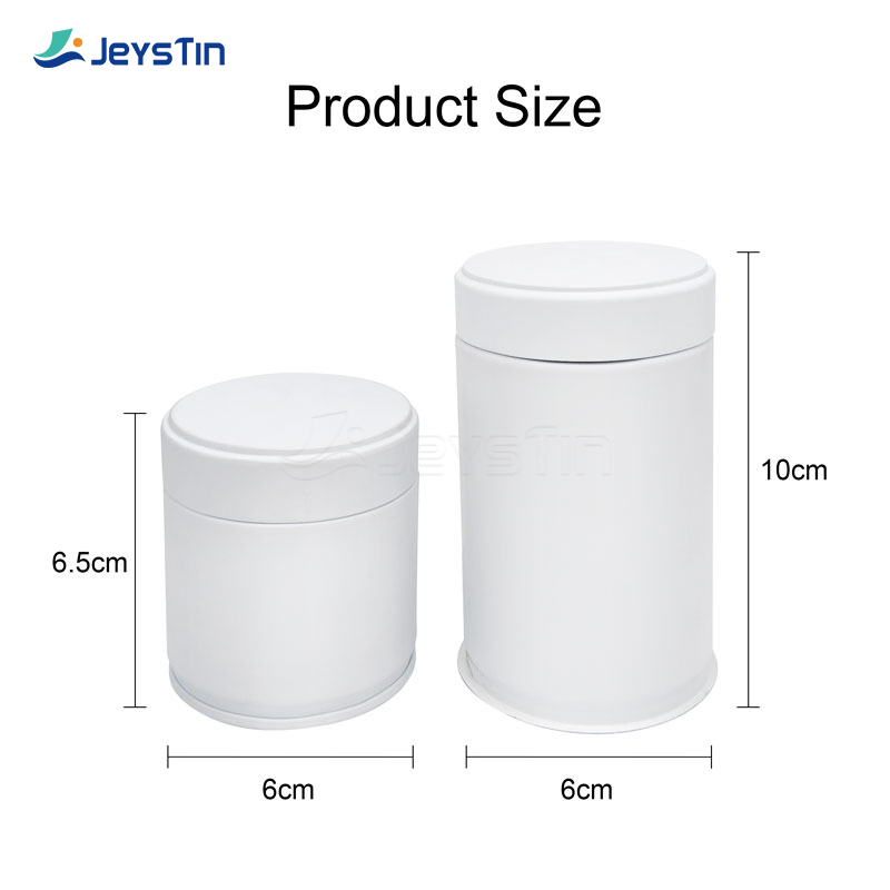 White cylinder matcha tin can with Screw Lid (2)