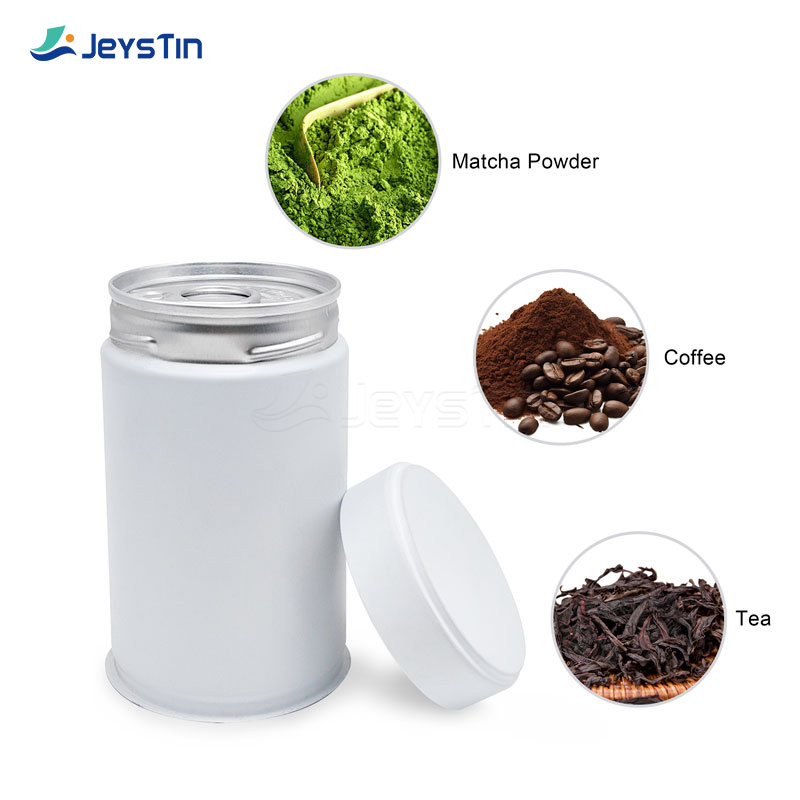 White cylinder matcha tin can with Screw Lid (3)