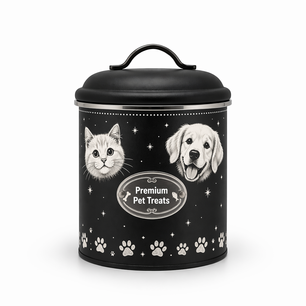 Custom printed pet treat tin