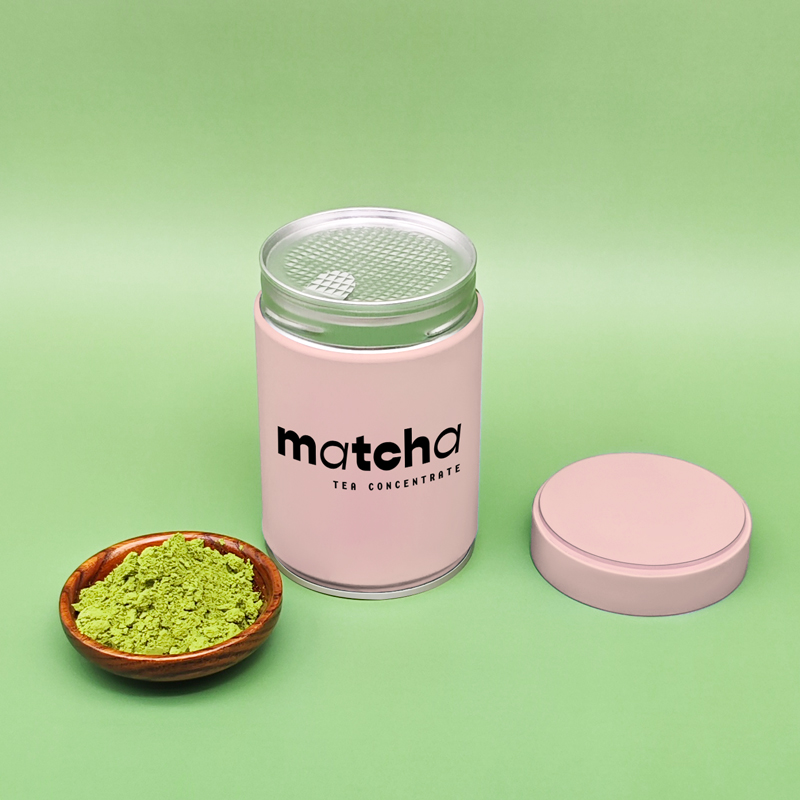 pink matcha tin can