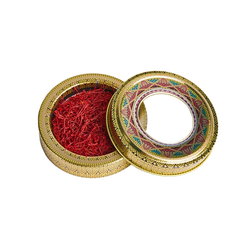 food grade metal saffron can