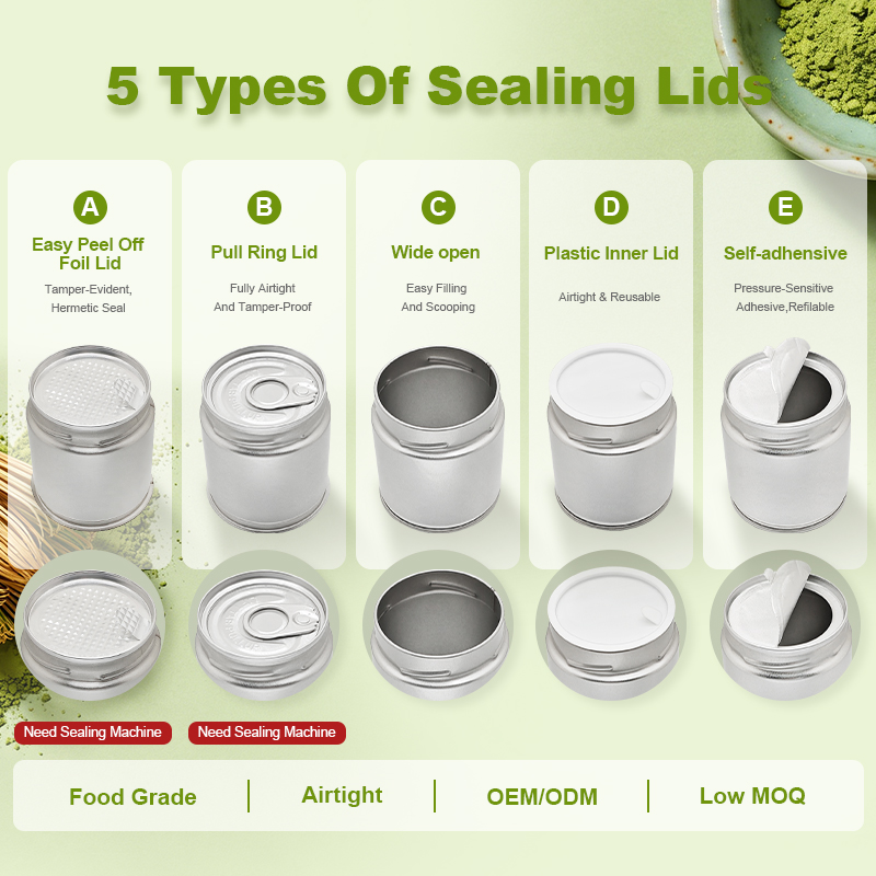 cylindrical powder storage tin