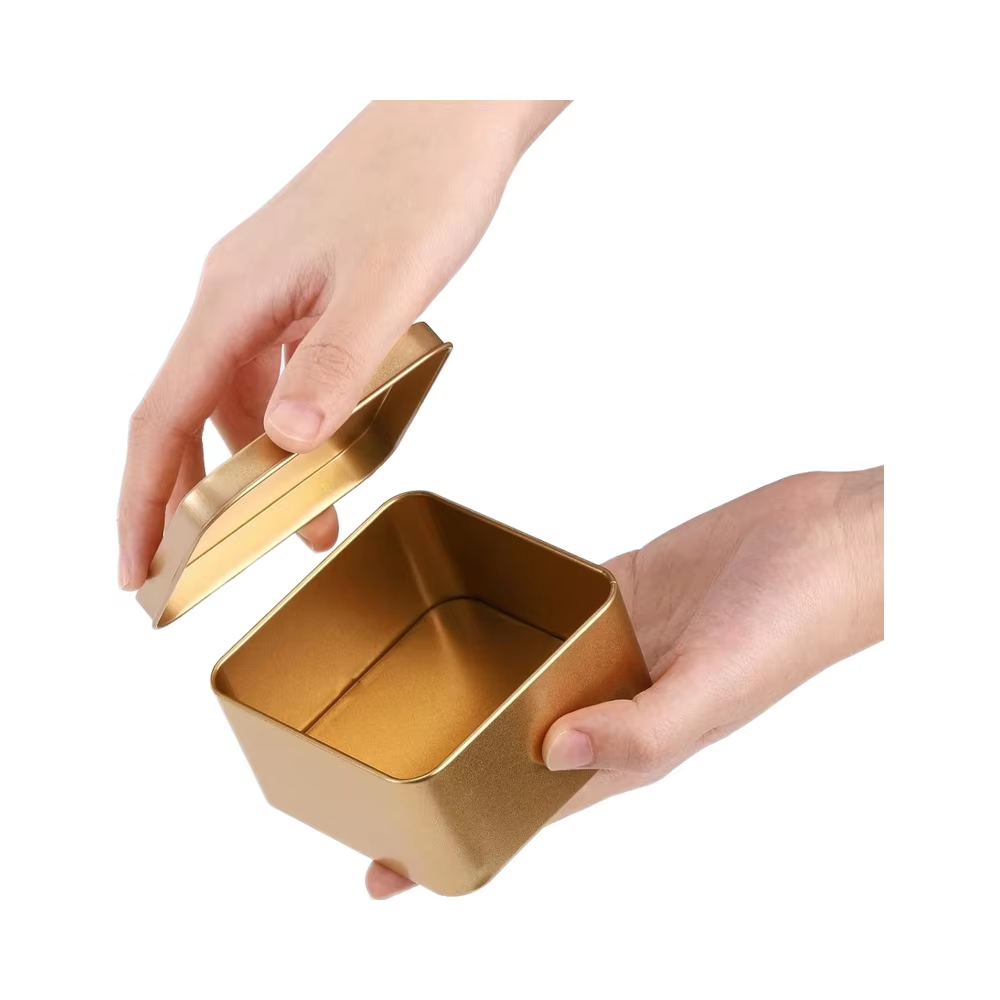 Square Metal Container With Lid