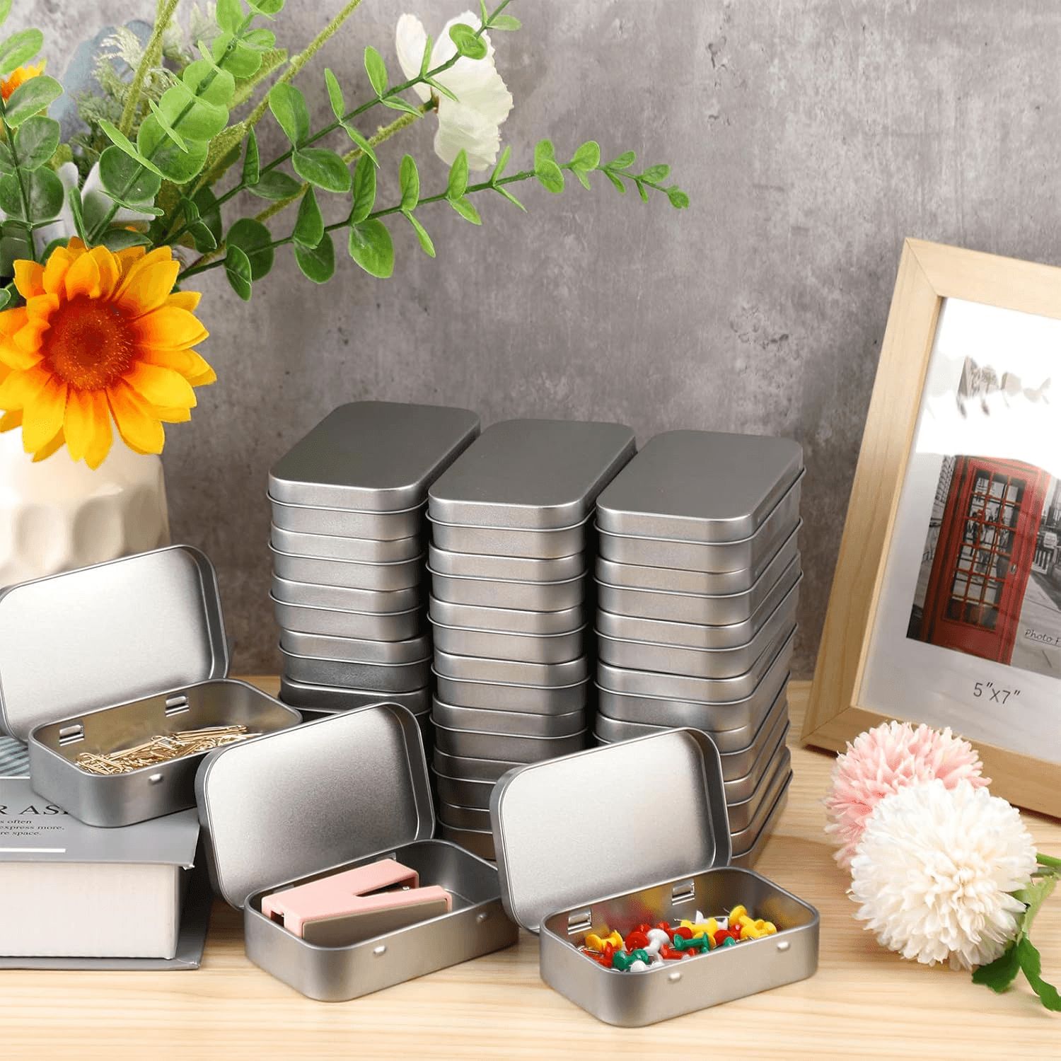 hinged lid tins