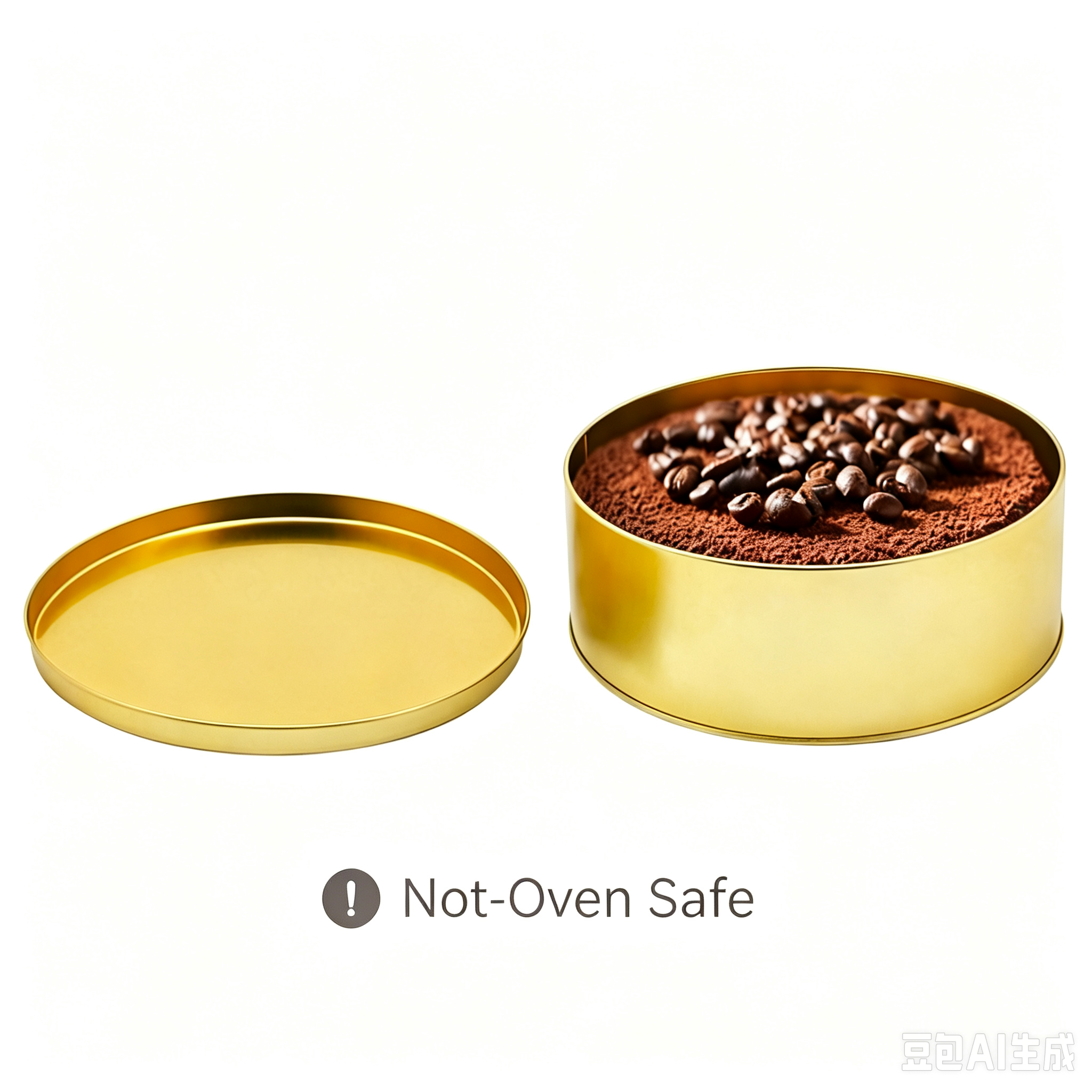 Not-Oven Safe round cookie tin 
